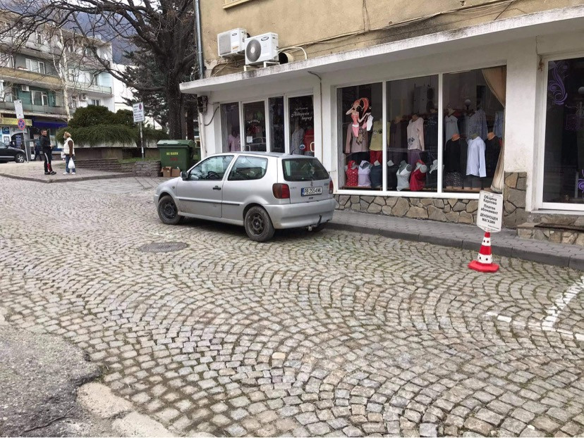 Сигнал до KarlovoPress:  Шофьор паркира на тротоар в Карлово  и блъсна саксия